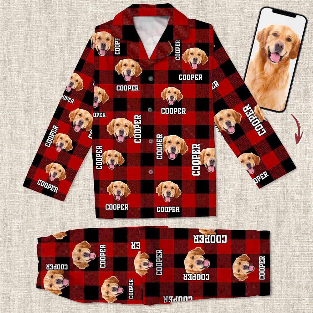 Custom Photo Name Dog Cat Flannel Pajamas HO82 K228 888737