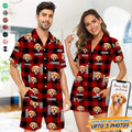 Custom Photo Name Dog Cat Short Pajamas K228 888793