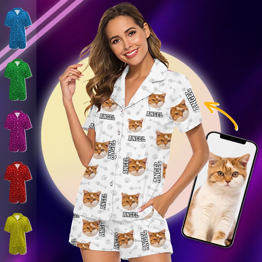 Custom Photo And Name For Dog Cat Short Pajamas TA29 9007