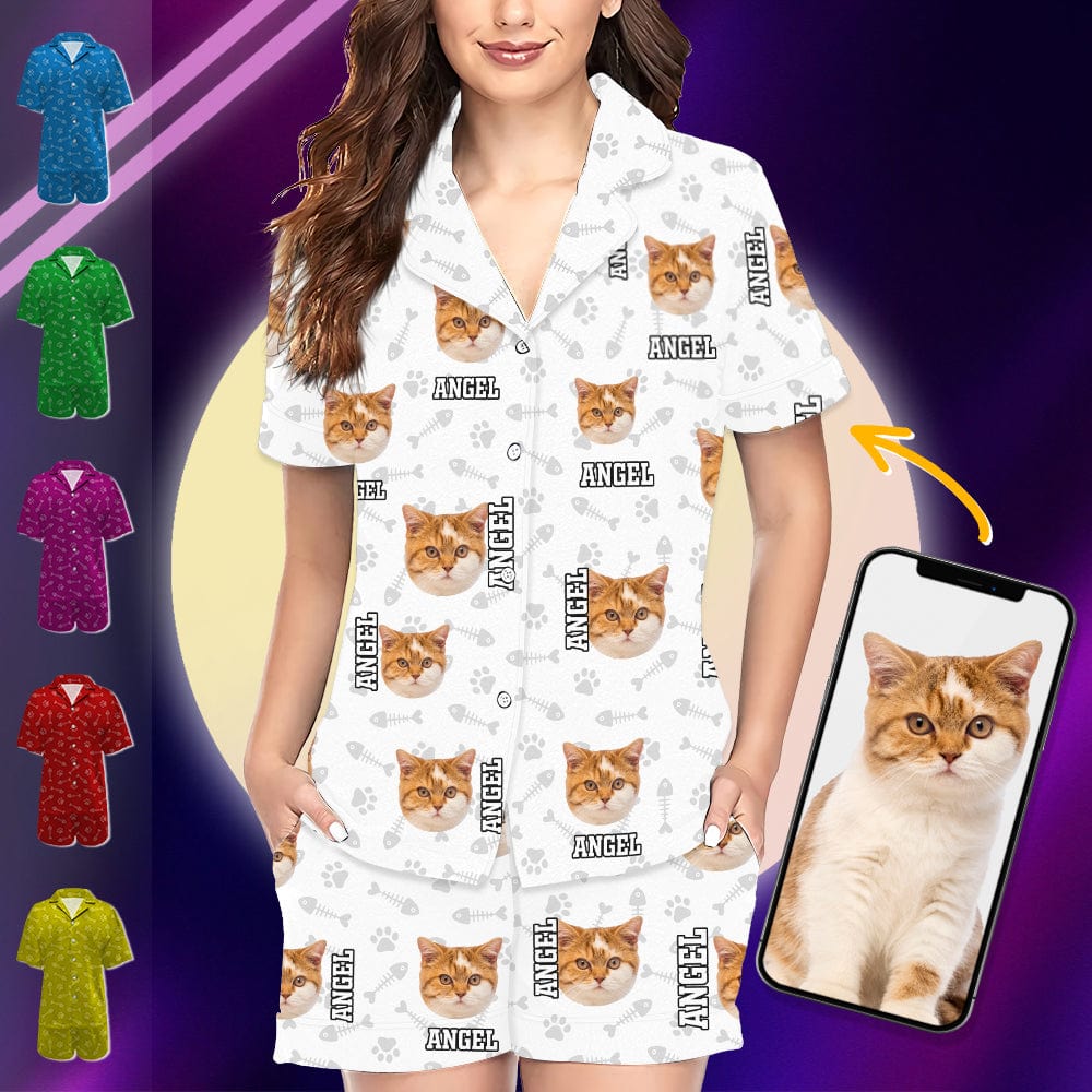 Custom Photo And Name For Dog Cat Short Pajamas TA29 9007