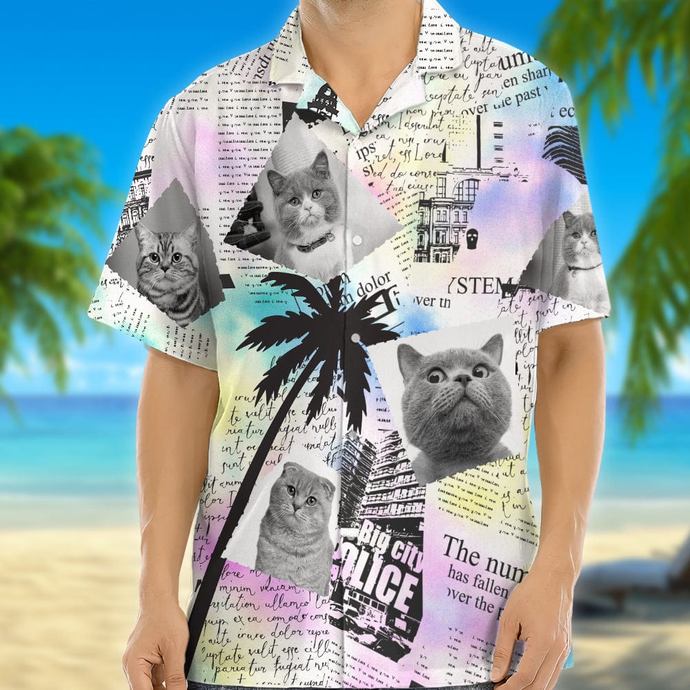 Custom Photo Newspaper Funny Pet Face Hawaii Shirt N304 890493