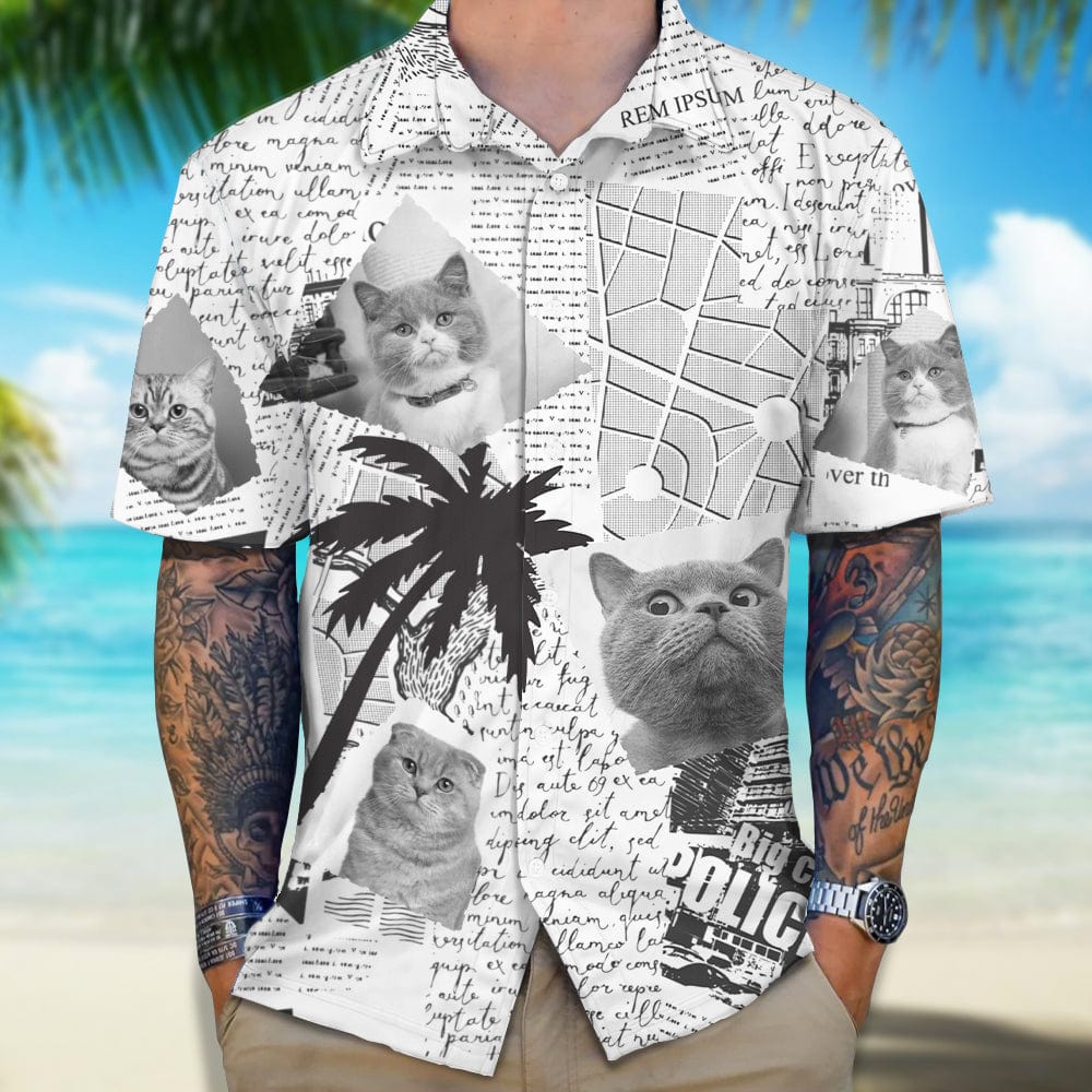 Custom Photo Newspaper Funny Pet Face Hawaii Shirt N304 890493