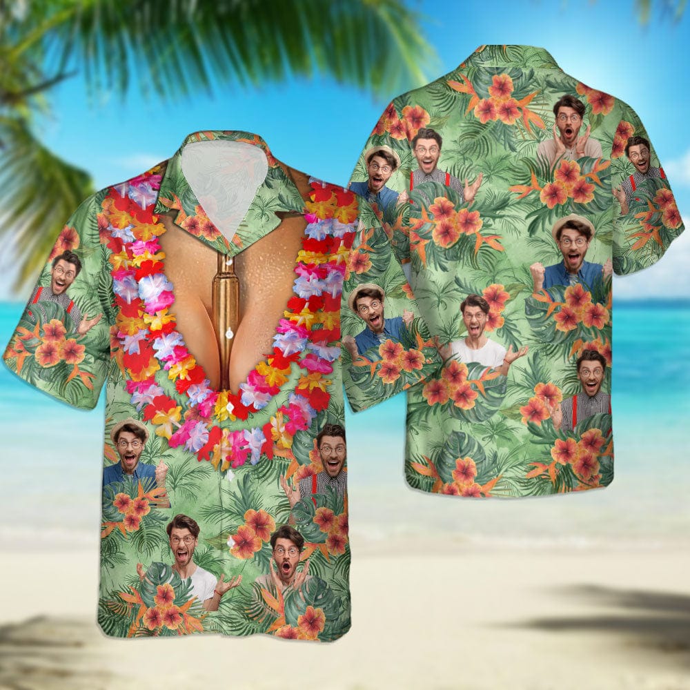 Custom Photo Nice Rack With Floral Pattern Woman's Hawaii Shirt HO82 890872