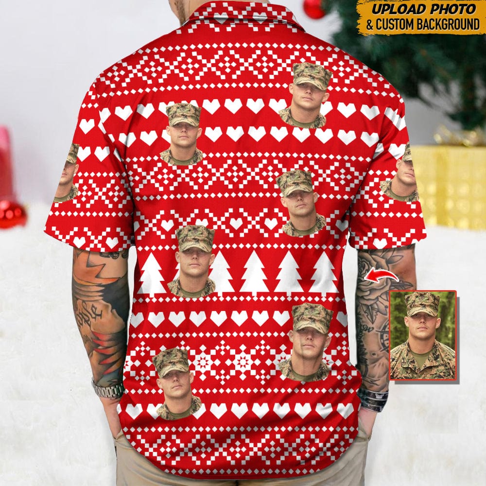 Custom Photo Snow Christmas Hawaii Shirt N304 888661