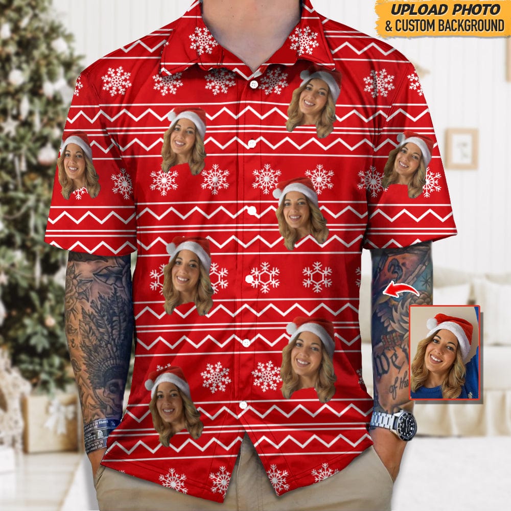 Custom Photo Snow Christmas Hawaii Shirt N304 888661