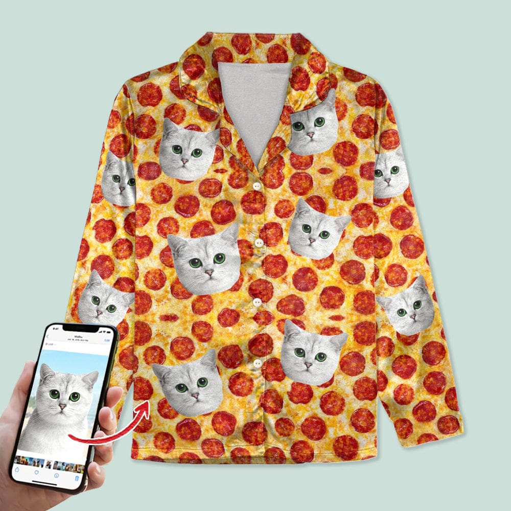 Custom Photo Tie Dye Background Cat Pajamas N304 HA75 888810