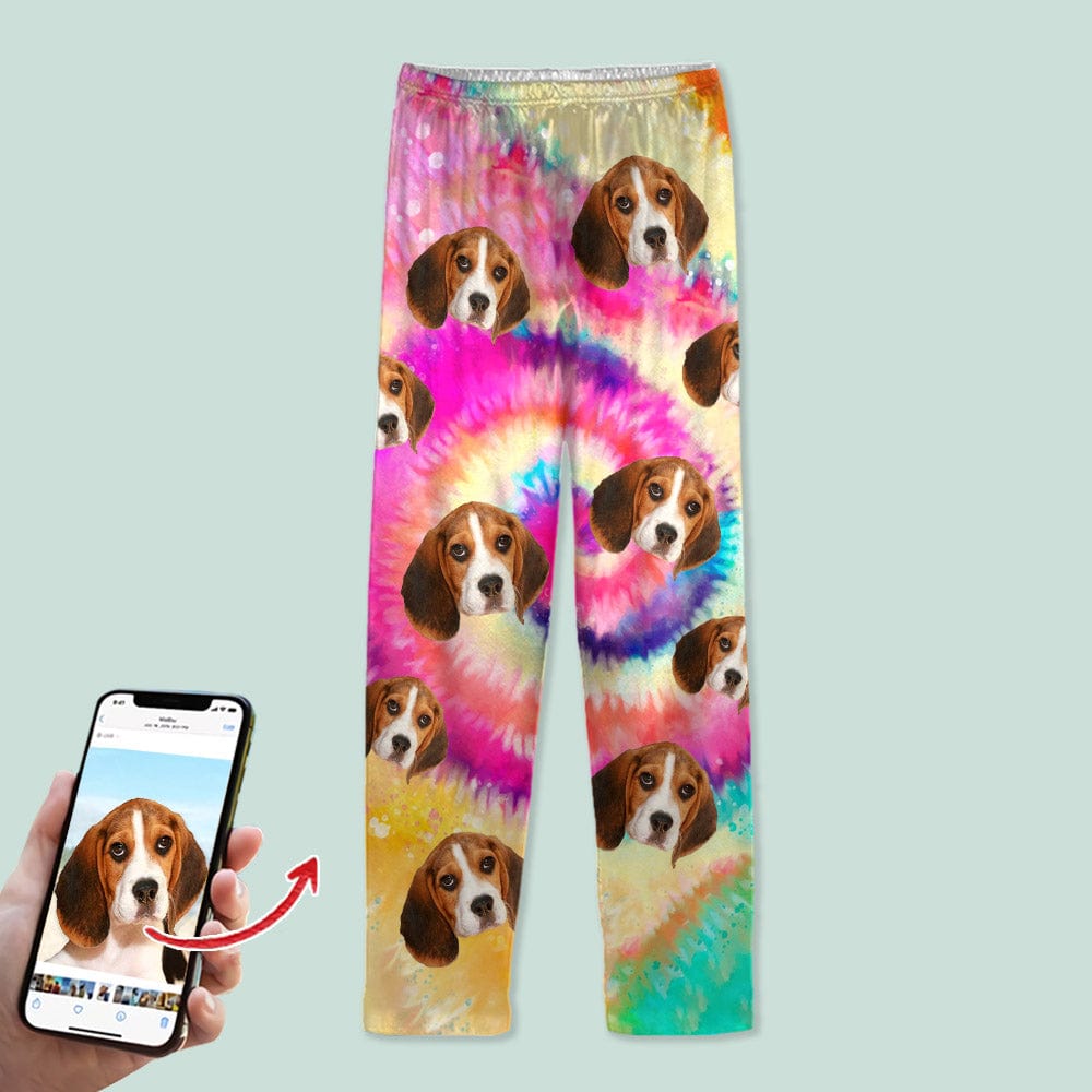 Custom Photo Tie Dye Background Dog Pajamas N304 888808