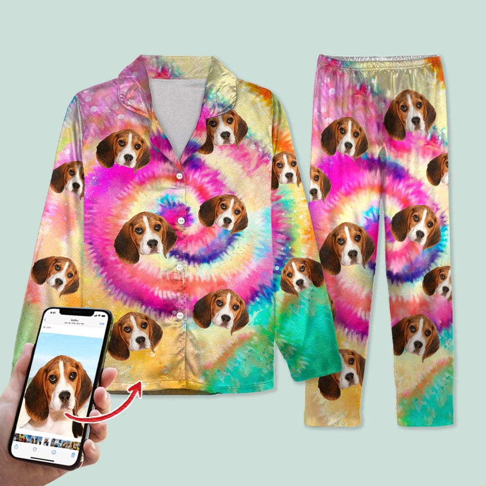 Custom Photo Tie Dye Background Dog Pajamas N304 888808