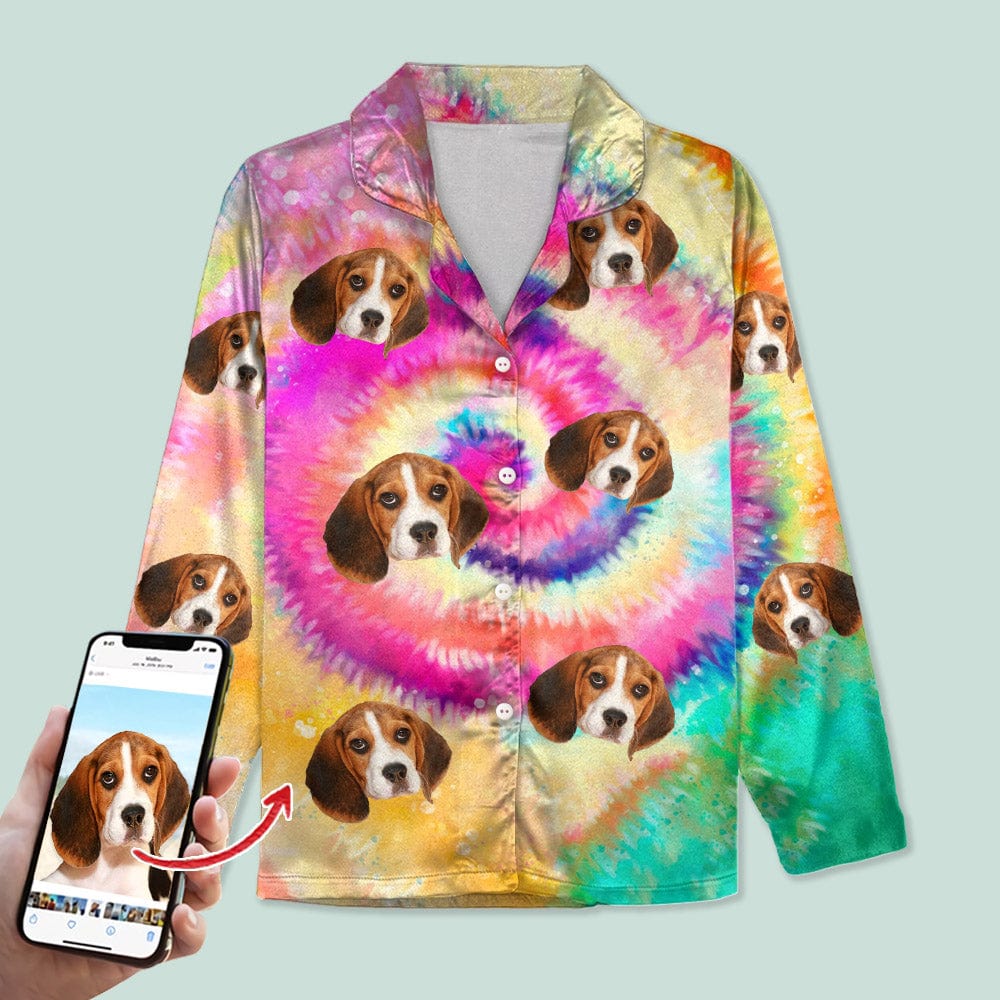 Custom Photo Tie Dye Background Dog Pajamas N304 888808