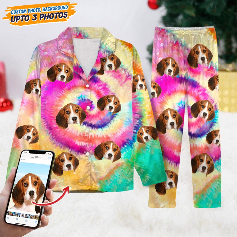 Custom Photo Tie Dye Background Dog Pajamas N304 888808
