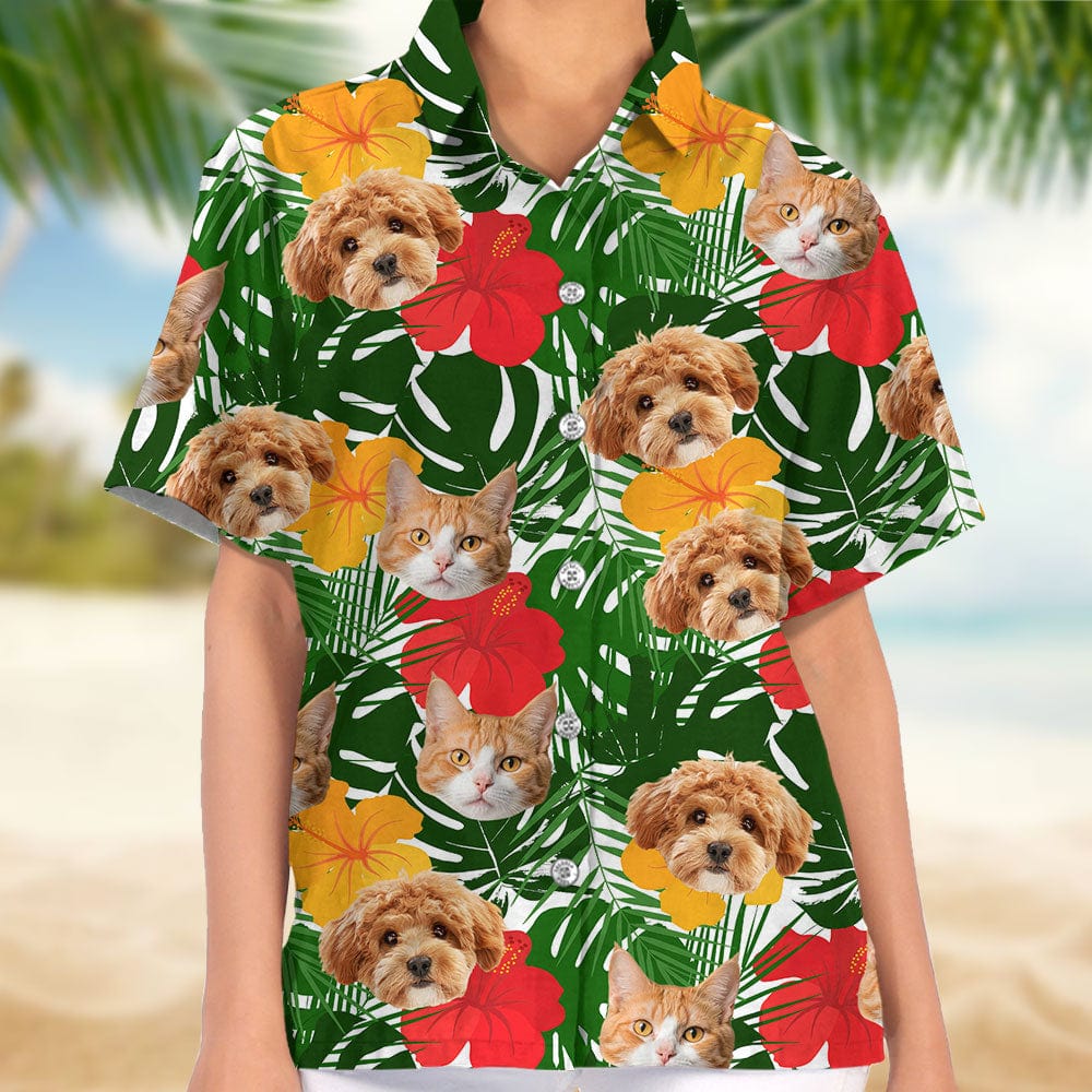 Custom Photo Tropical Floral Dog Cat Hawaii Shirt TH10 891453