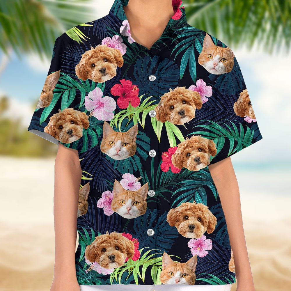 Custom Photo Tropical Floral Dog Cat Hawaii Shirt TH10 891453