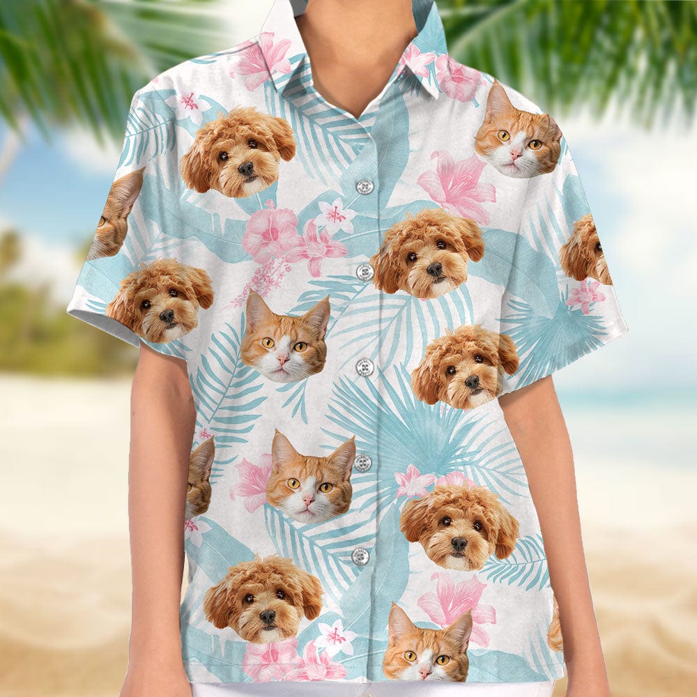 Custom Photo Tropical Floral Dog Cat Hawaii Shirt TH10 891453
