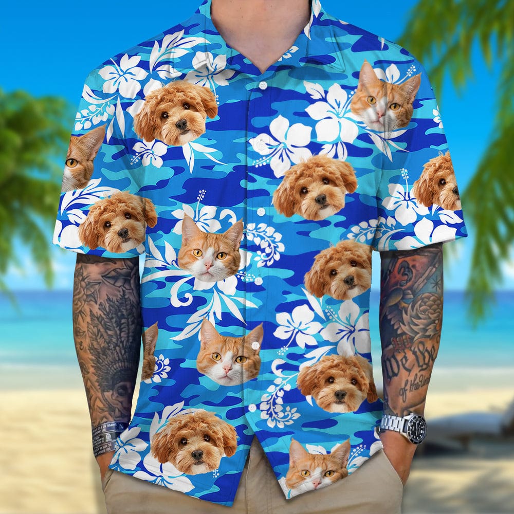Custom Photo Tropical Floral Dog Cat Hawaii Shirt TH10 891453