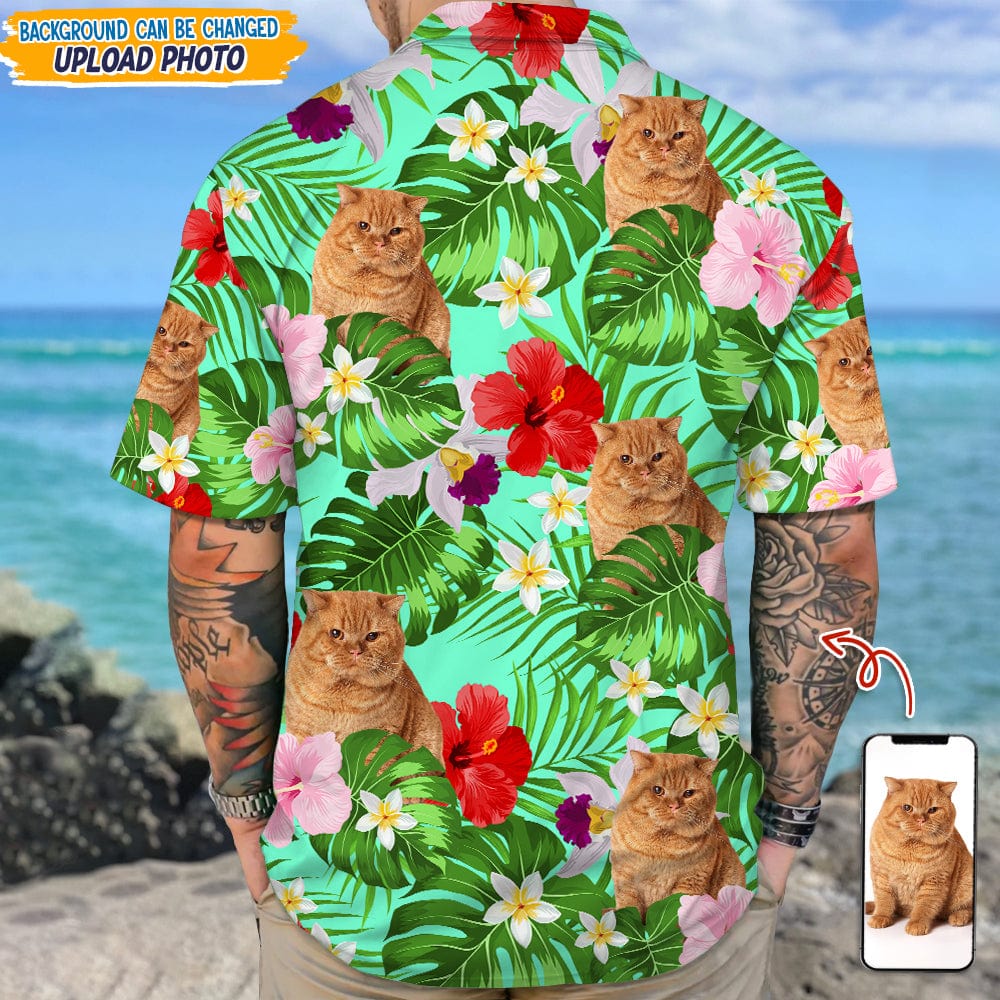 Custom Photo Tropical Style Cat Hawaii Shirt TH10 N304 889467