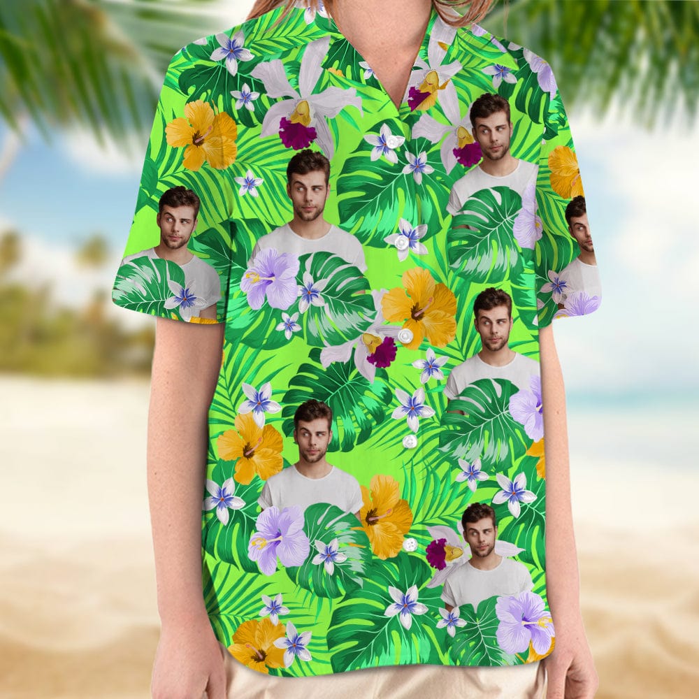 Custom Photo Tropical Style Woman Hawaii Shirt TA29 889565