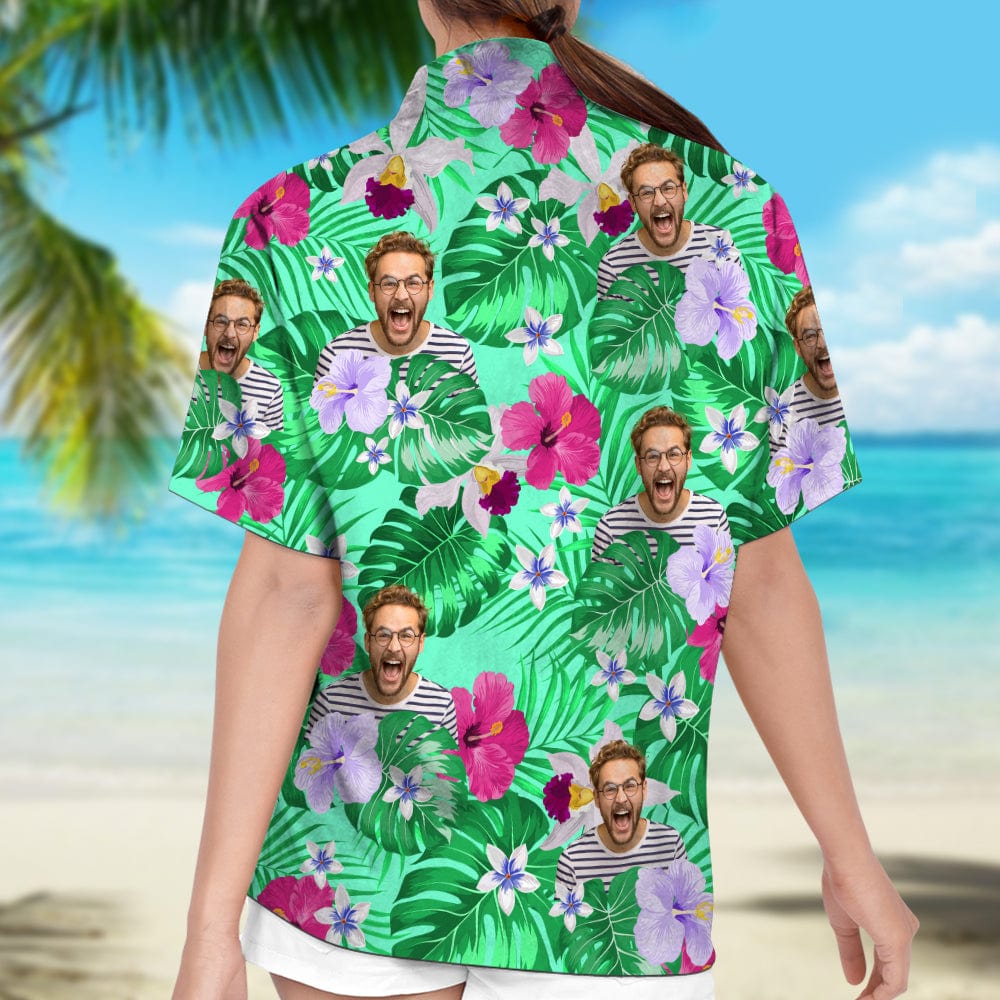 Custom Photo Tropical Style Woman Hawaii Shirt TA29 889565