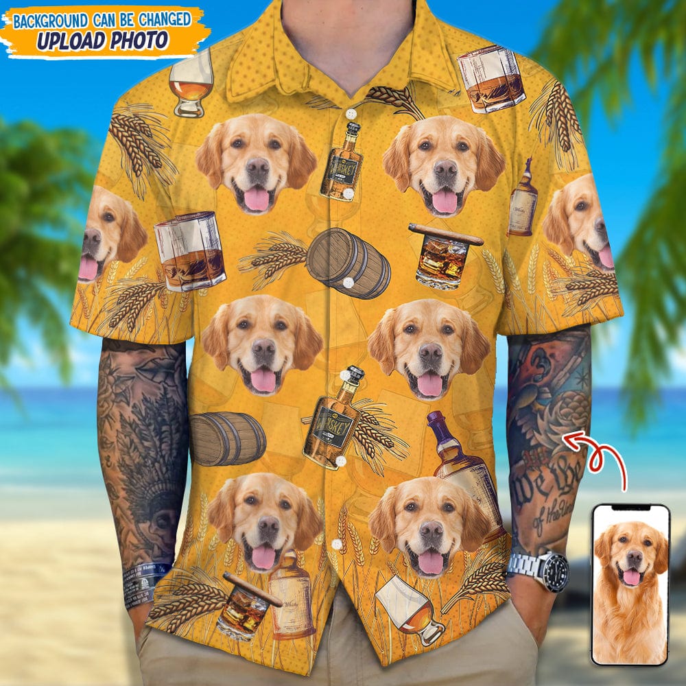 Custom Photo Whiskey And Dog Hawaii Shirt TA29 889367