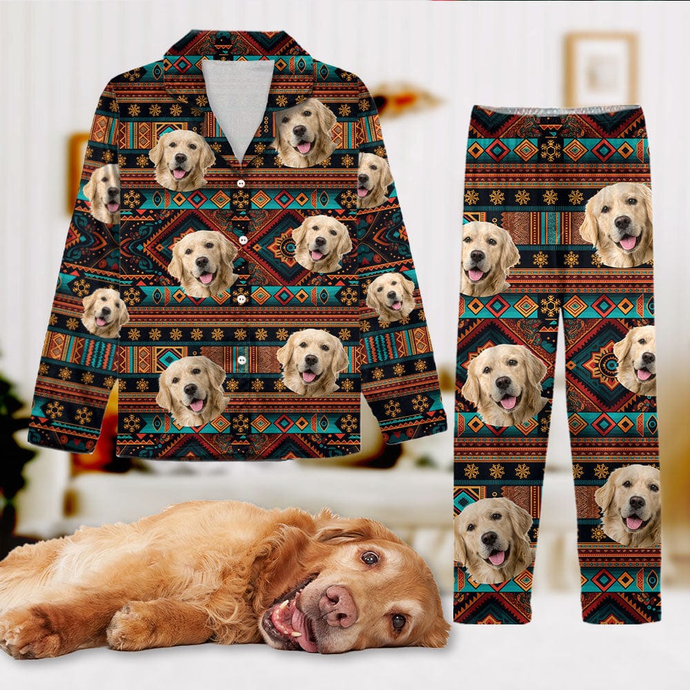 Custom Photo With Aboriginal Pattern Dog Pajamas TA29 889688