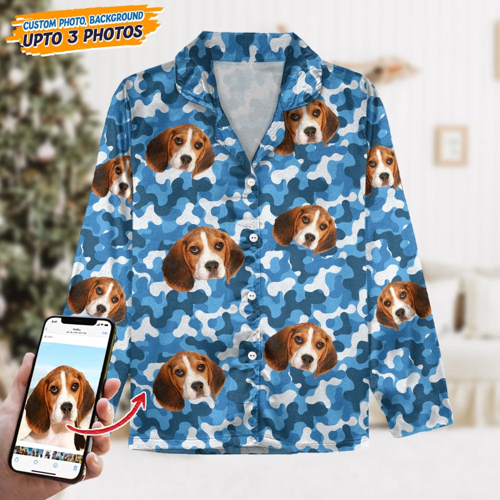 Custom Photo With Camo Background Dog Pajamas N304 888778
