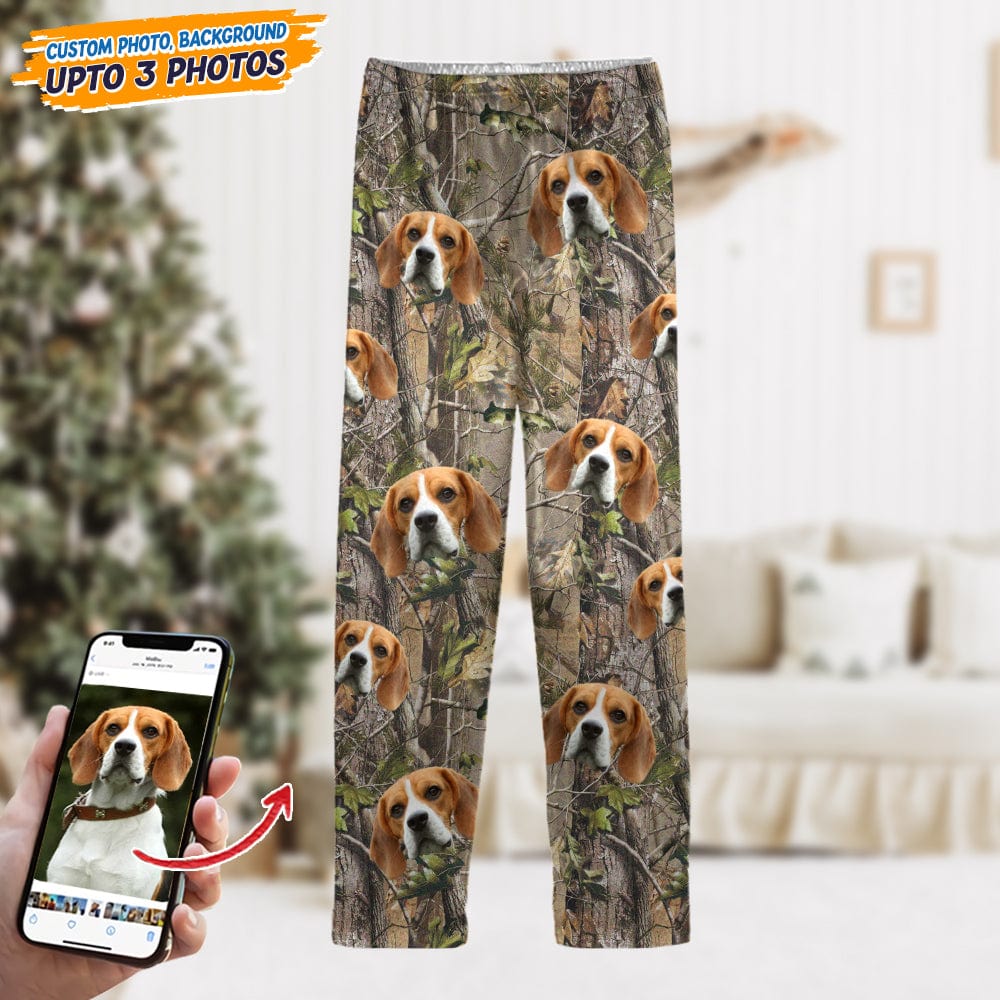 Custom Photo With Camo Background Dog Pajamas N304 888778