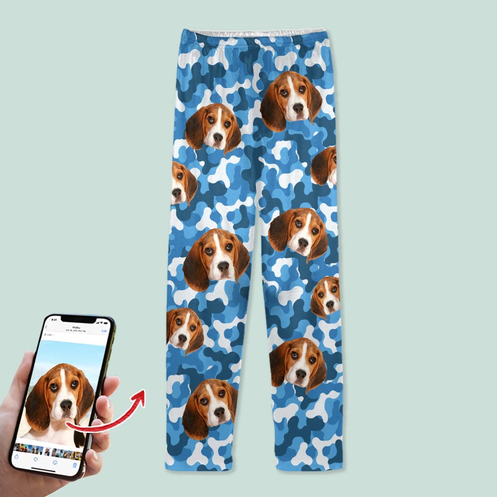 Custom Photo With Camo Background Dog Pajamas N304 888778