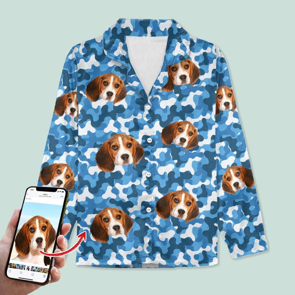 Custom Photo With Camo Background Dog Pajamas N304 888778