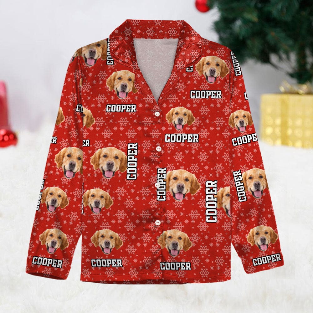 Custom Photo With Christmas Background For Dog Cat Lovers Pajamas T368 889936