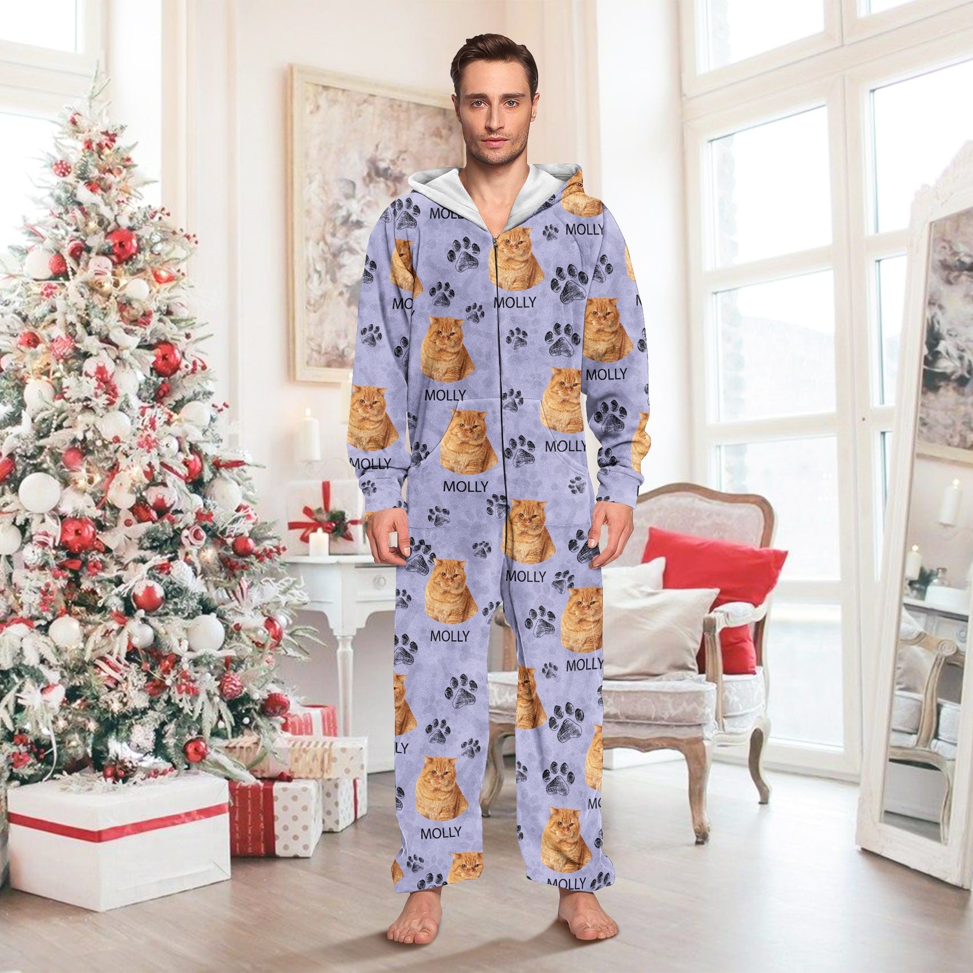 Custom Photo With Dog Cat Paw Onesie Pajamas For Dog Lovers TEST_CM 893242