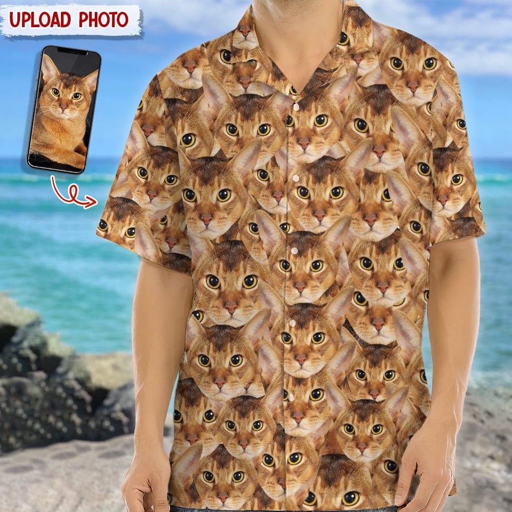 Custom Photo With Full Cat Face Hawaii Shirt N304 889325