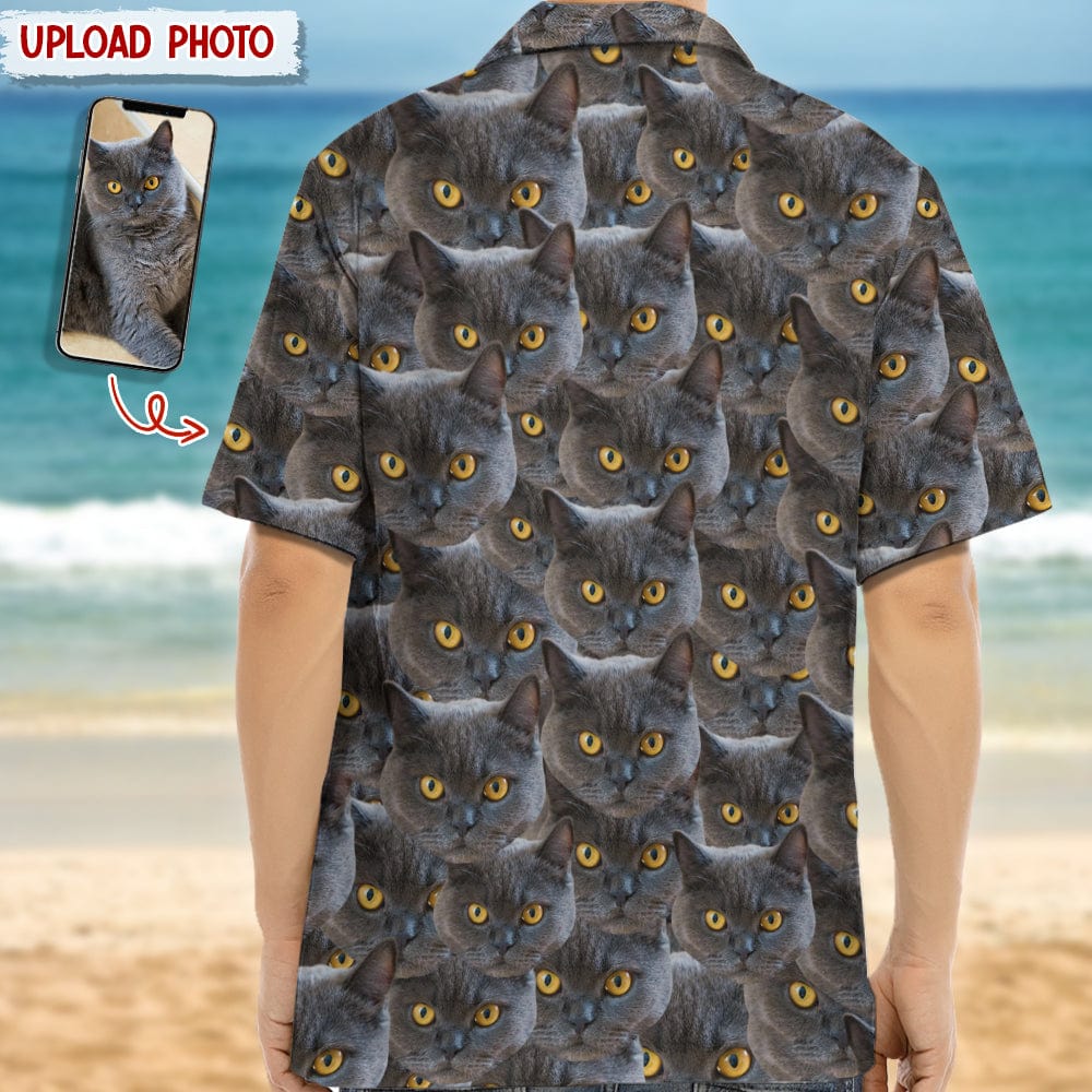 Custom Photo With Full Cat Face Hawaii Shirt N304 889325