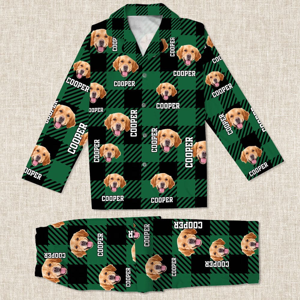 Custom Photo With Plaid Background For Dog Cat Lovers Pajamas T368 889938