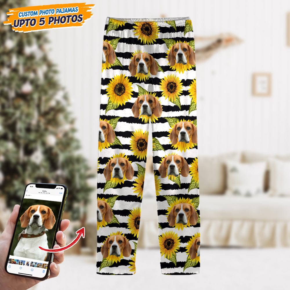 Custom Photo With Sunflower Pattern Dog Cat Pajamas T368 888748
