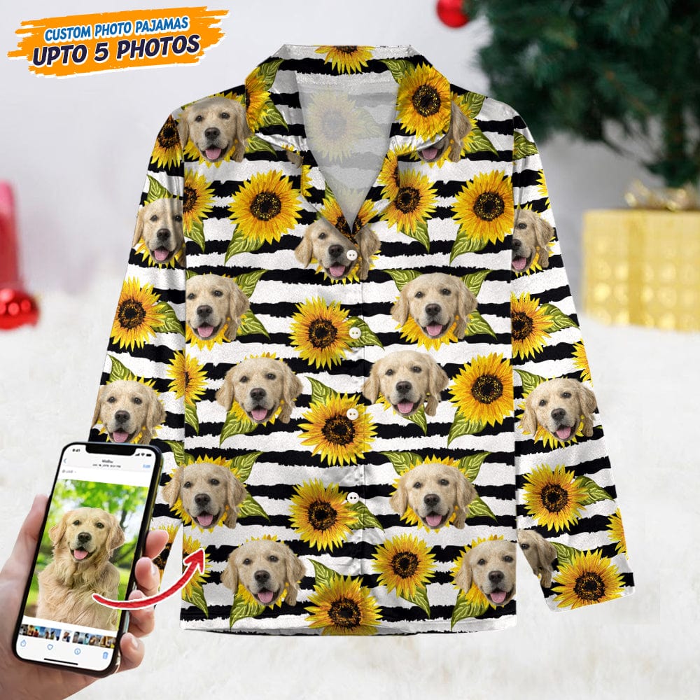 Custom Photo With Sunflower Pattern Dog Cat Pajamas T368 888748