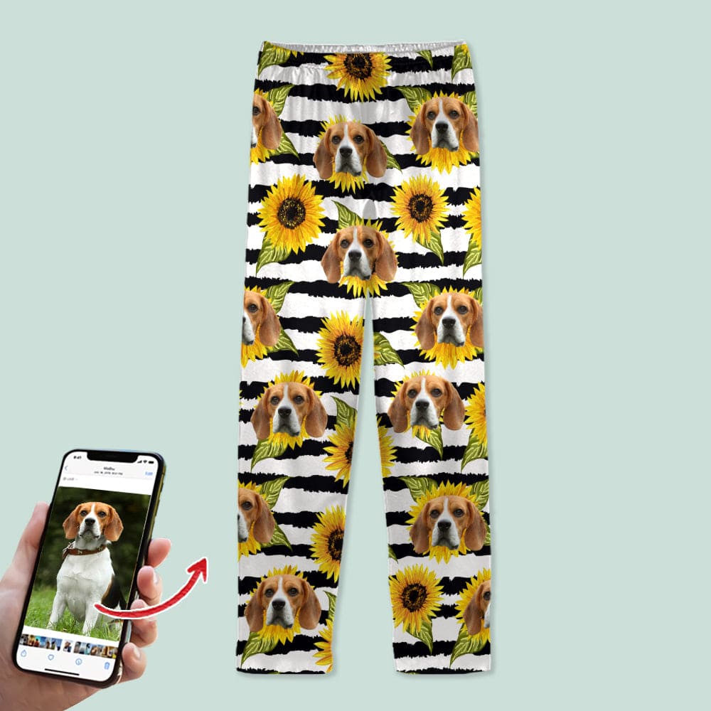 Custom Photo With Sunflower Pattern Dog Cat Pajamas T368 888748