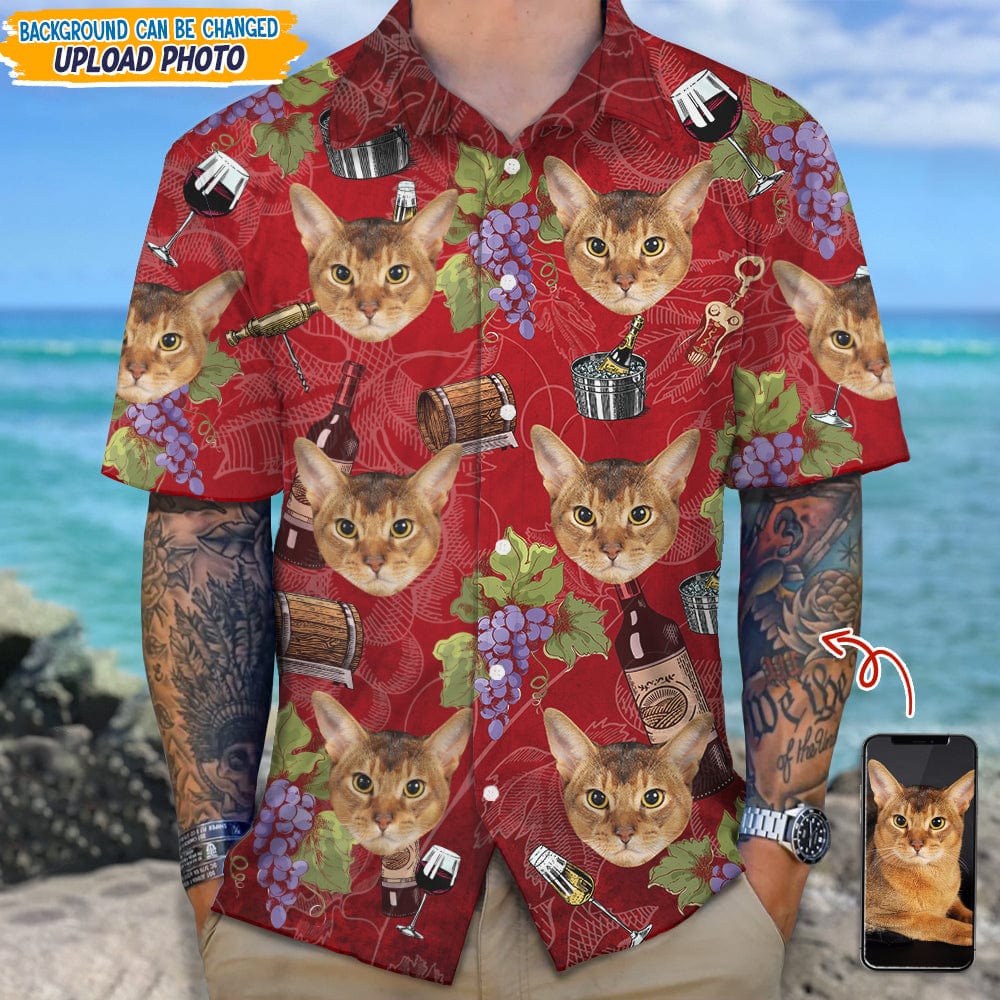 Custom Photo With Wine Glasses For Cat Lover Hawaii Shirt TA29 889365