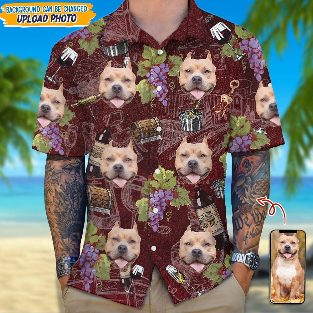 Custom Photo With Wine Glasses For Dog Lover Hawaii Shirt TA29 889363