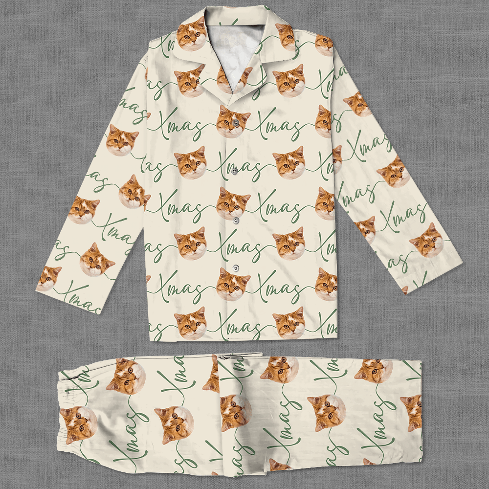 Custom Photo Xmas Pajamas Custom Cat Pajamas DA199 889884