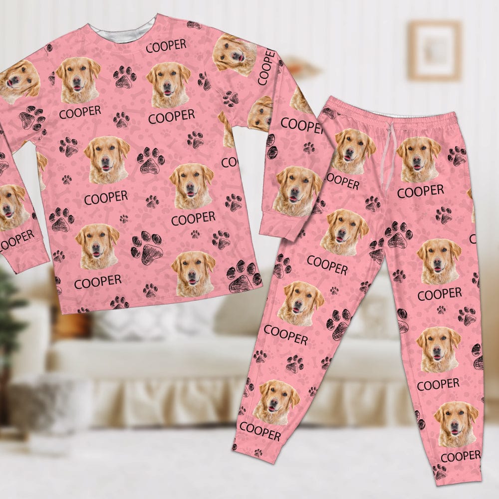 Custom Portrait Dog Mom Dog Dad With Paw Pattern Sleepwear N304 889760