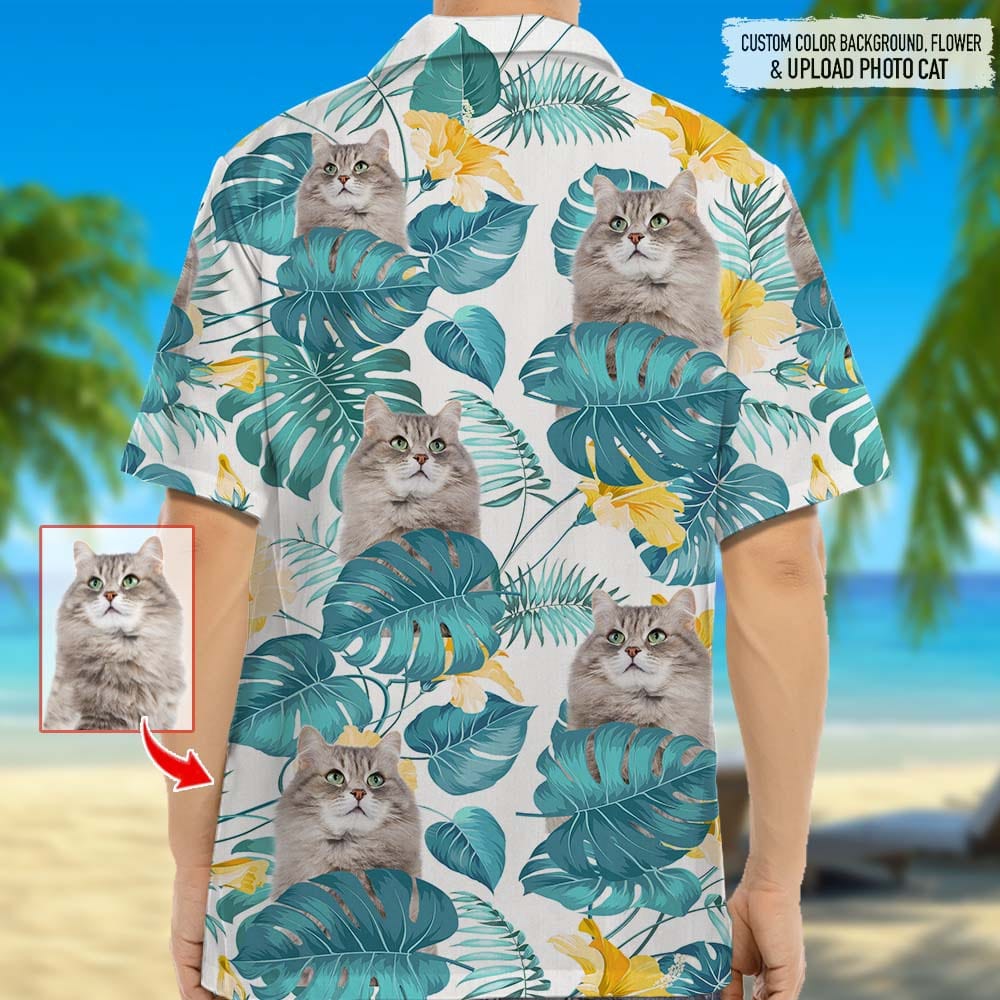 Customized Photo Upload Cat Men's Hawaiian Shirt N369 8881310