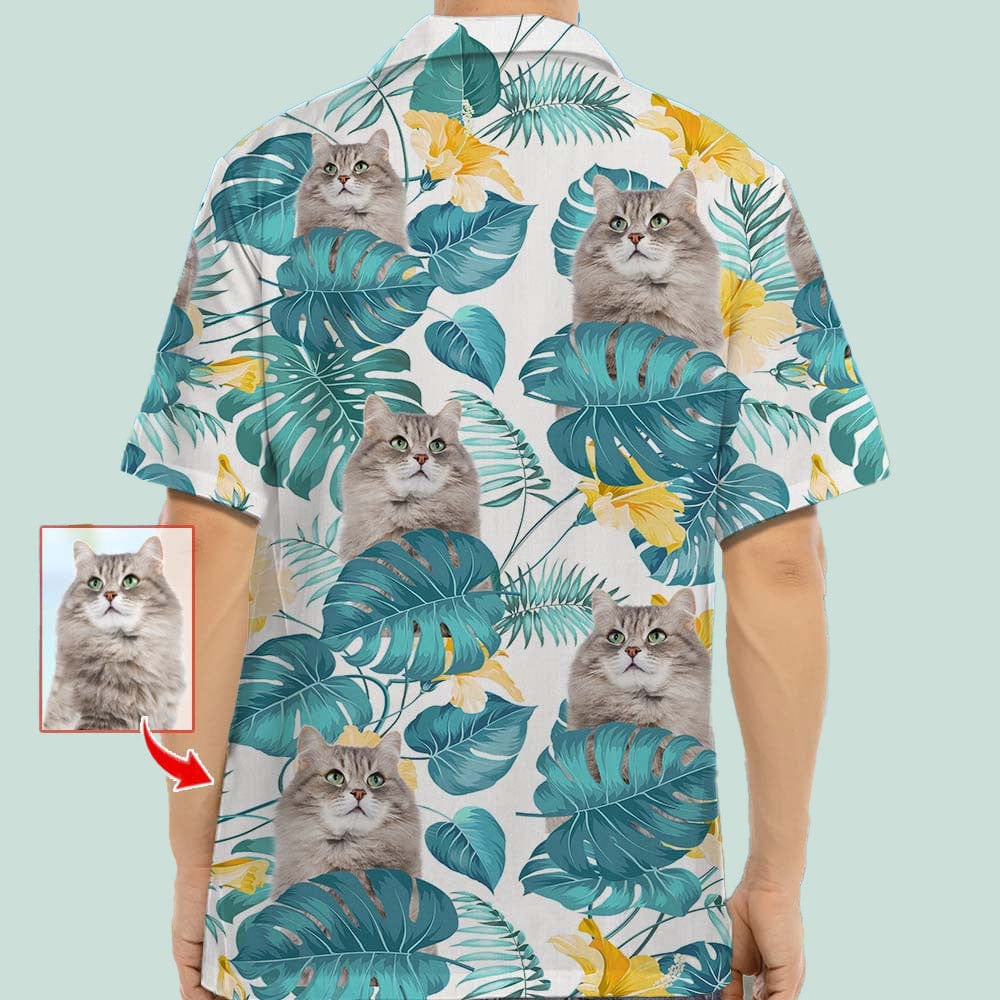 Customized Photo Upload Cat Men's Hawaiian Shirt N369 8881310