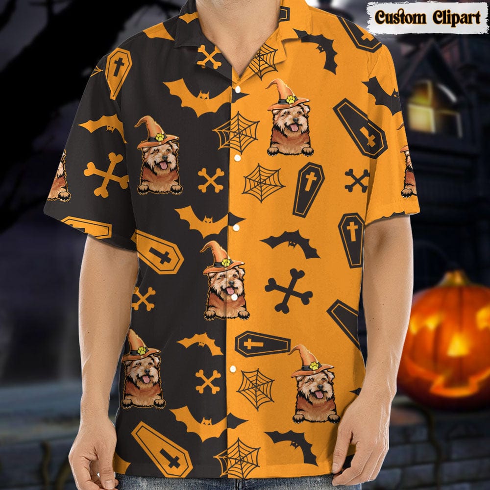 Dog Cat Halloween Man's Hawaiian Shirt K228 888529