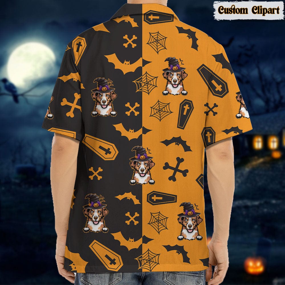 Dog Cat Halloween Man's Hawaiian Shirt K228 888529