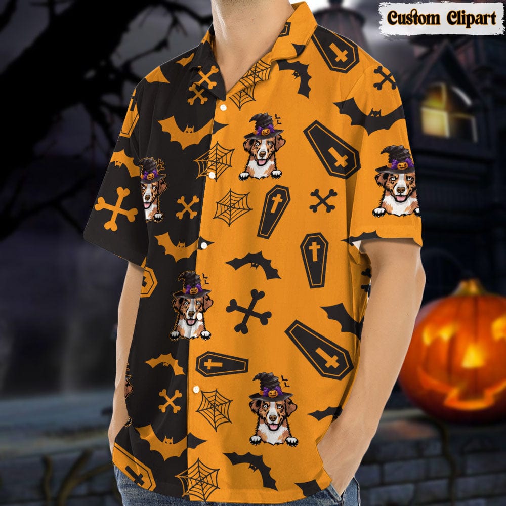 Dog Cat Halloween Man's Hawaiian Shirt K228 888529