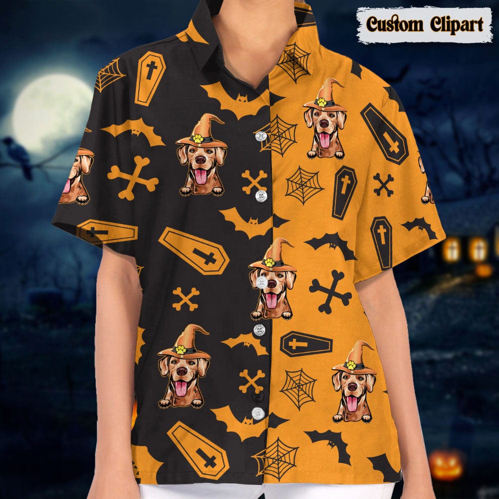Dog Cat Halloween Woman's Hawaiian Shirt K228 888531