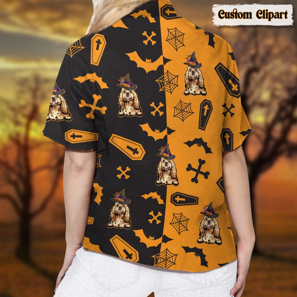 Dog Cat Halloween Woman's Hawaiian Shirt K228 888531