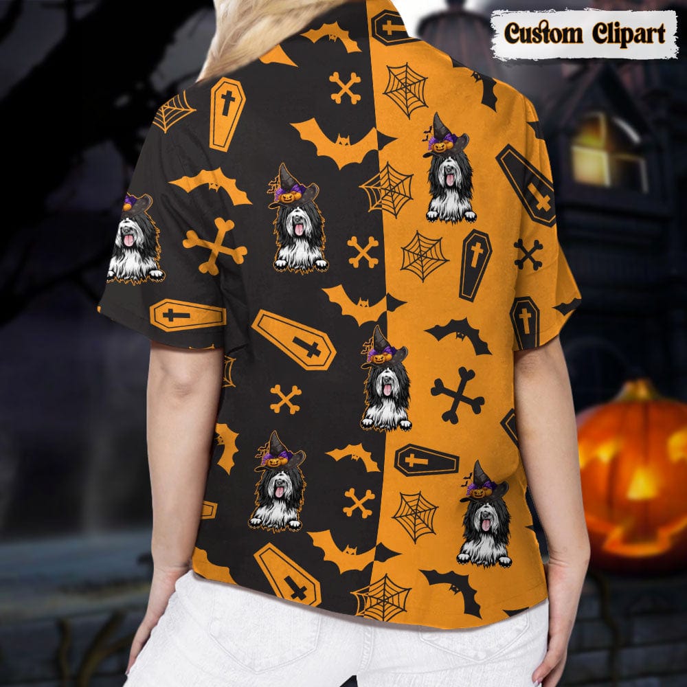 Dog Cat Halloween Woman's Hawaiian Shirt K228 888531