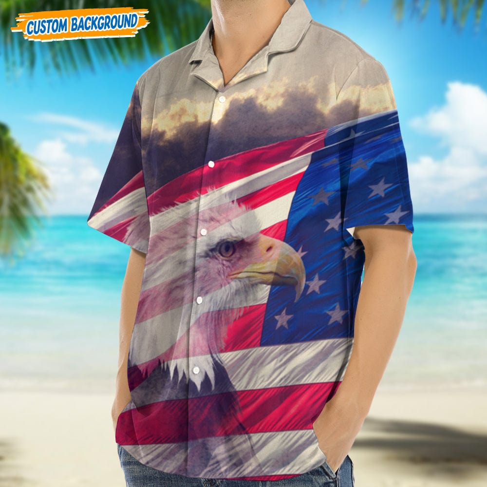 Eagle With USA Flag Hawaii Shirt N304 889290