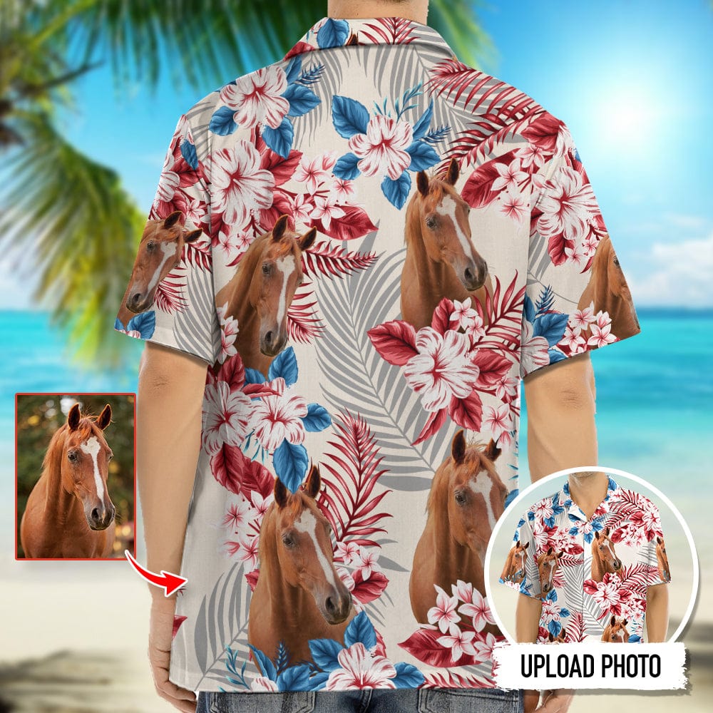 Horse American Flag Hawaiian Shirt, Upload Photo T368 888396
