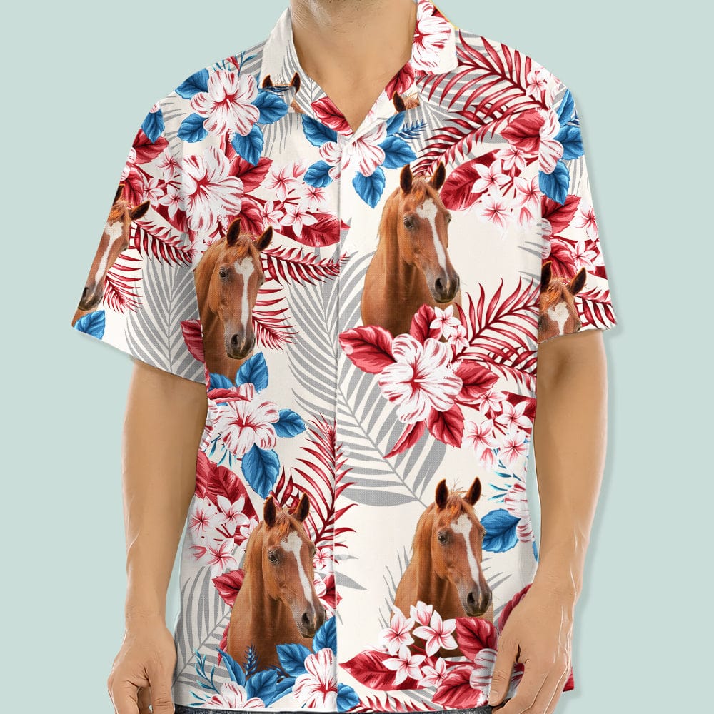 Horse American Flag Hawaiian Shirt, Upload Photo T368 888396
